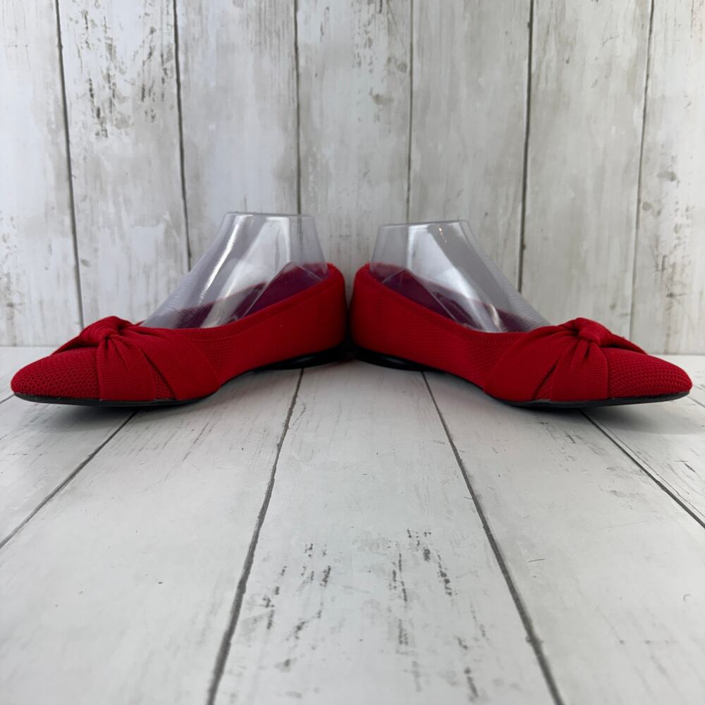 Vivaia Ruby Red Bibi Almond-Toe Knotted Flats Adorable Knot Style Size 38/7-7.5 - Picture 5 of 13